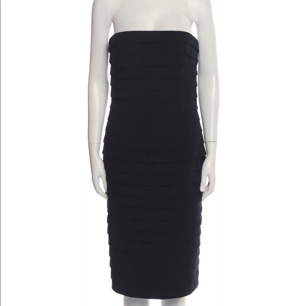 Carmen Marc Valvo Women's Black strapless cocktail dress Size 4 EUC